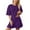 Purple, variant on TYGHBN Ladies Fashion Pajama Set Solid Color Loose Shorts Set Ladies Pajama Set Pajamas for Teens Women Shorts Pajamas Set Pajama Short for Women Tie Womens Set Fuzzy Pajama Set Soft Pajama Long