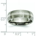 thumbnail image 6 of Chisel Titanium Brushed and Polished with Sterling Silver Inlay 7.2mm Grooved Band - Ring Size 13.0, 6 of 8