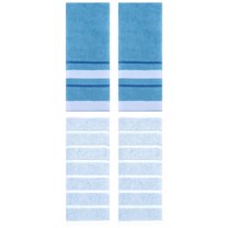 Unique Bargains 4 Pcs Striped Hand Towel 13 x 29 Inch Blue
