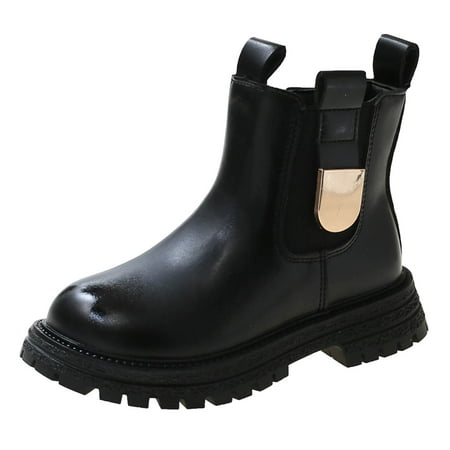 

Little Girl Boots Girls Size 4 Boots Autumn And Winter Children Boots Girls Ankle Boots Thick Bottom Non Slip Waterproof Upper Side Zipper Solid Color Waterproof Platform Casual Mint Girls Rain Boots