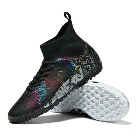 

Boy s Soccer Shoes Kids Football Boots Cleats High-Top Spikes Soccer Shoes Girls Outdoor Athletic Training Sneakers