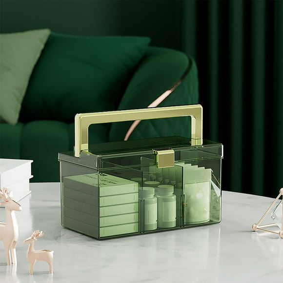Free Shipping Removable Dividers, Stackable Home Storage Organization Containers, Clear With Buckles And Handles