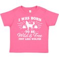 thumbnail image 3 of Inktastic I Was Born to Be Wild and Free with Wolf and Mountains Boys or Girls Toddler T-Shirt, 3 of 5