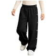 thumbnail image 2 of Haitryli Kids Boys Girls Joggers Athletic Trousers Tear Away Pants Adaptive Clothes Side Full Open Sweatpants Black 8, 2 of 7