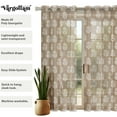 thumbnail image 5 of Vargottam Block Floral Design Sheer Georgette Curtains for French Doors & Balcony - 2 Panels, 96" Long, Light Filtering, Grommet Top Printed Drapes for Living Room or Lounge, 5 of 9