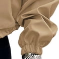 thumbnail image 5 of Lutiedan Cropped Jacket for Women Zip Up Long Sleeve Cargo Jacket Oversized Lapel Collar Utility Anorak Coat with Pockets,Khaki, 5 of 5