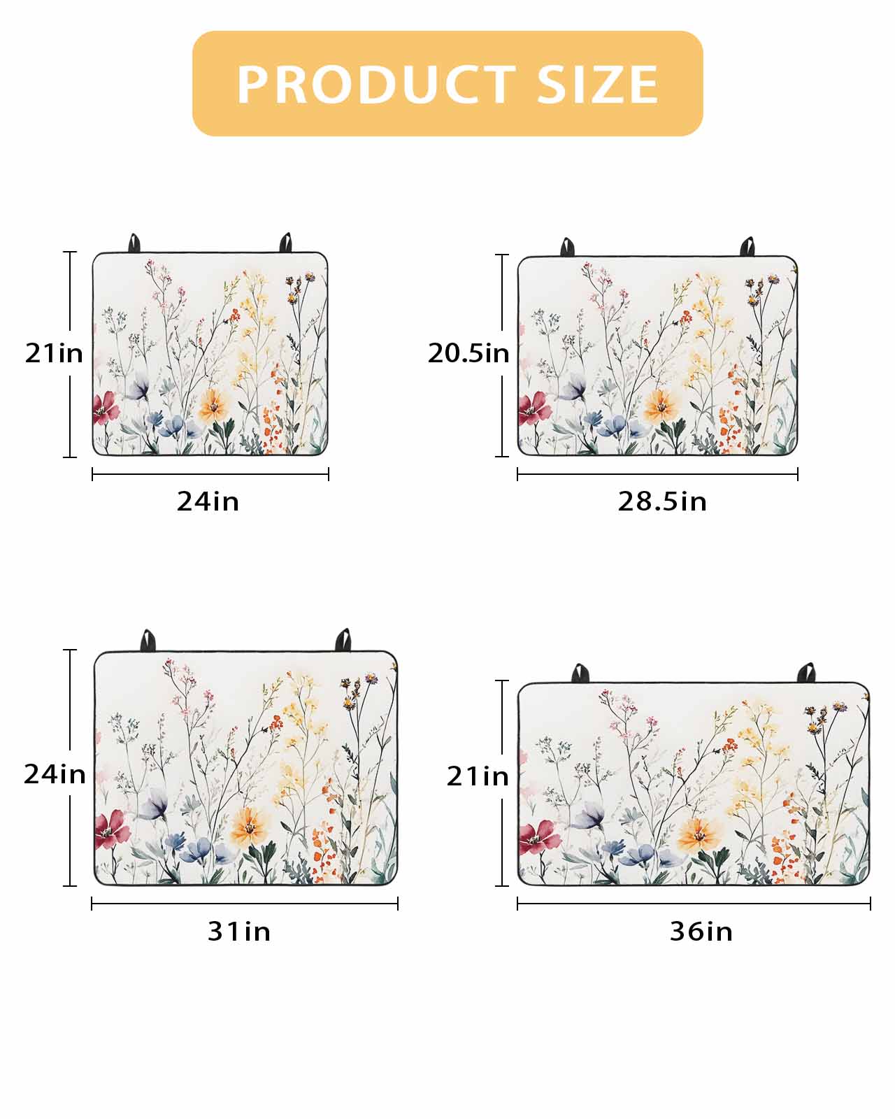 nqOlkjepod Large Induction Cooktop Protector Mat 24"x21", Botanical Floral Stove Top Covers for Electric Stove, Spring Summer Farmhouse Flowers Stove Burner Cover Mats, Glass Top Stove Cover
