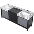 thumbnail image 3 of Lexora Home Zilara 84" Double Marble Top Bathroom Vanity with Chrome Faucet, 3 of 15