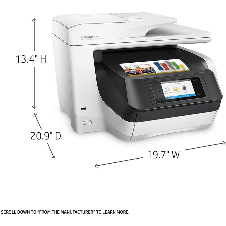 HP OfficeJet Pro 8720 All-in-One Wireless Printer with Mobile Printing, HP  Instant Ink