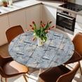 thumbnail image 3 of Blue Seaports Fitted Tablecloth with Elastic Edged, Round Table Cloth for Dining Table, Vintage Ocean Anchor Shark Farmhouse Wood Waterproof Oil Proof Table Cover for Indoor Outdoor 36"-44", 3 of 8