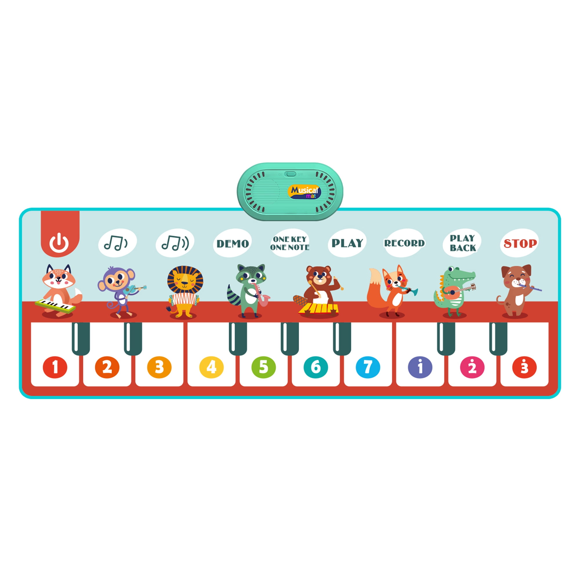 SeekFunning Kids Musical Animal Mats, Piano Keyboard Mat Children Foot Touch Play Blanket, Education Toy for Boys and Girls