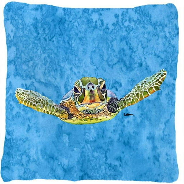 Carolines Treasures 8653PW1414 Turtle Coussin Décoratif en Tissu Intérieur & Extérieur