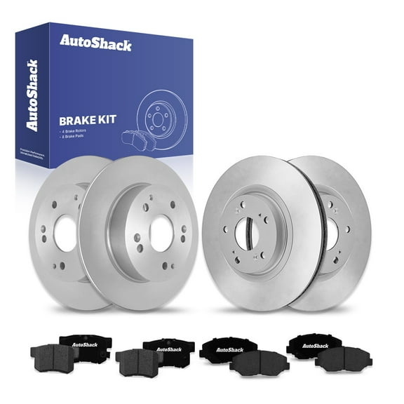 AutoShack Front Vented & Rear Solid Brake Rotors   Ceramic Pads 12-PC Brake Kit Replacement for 2003-2007 Honda Accord