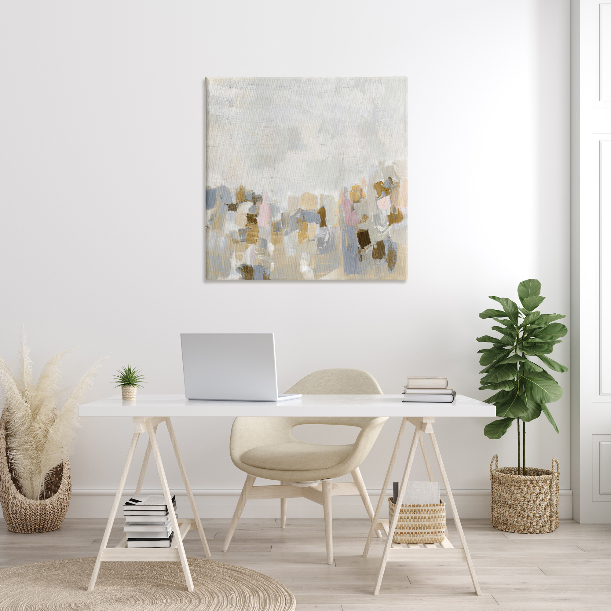 Stupell Industries Modern Flecked Landscape Abstract Painting Gallery Wrapped Canvas Art Print Wall Art, 36 x 36
