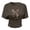 Dark Gray, variant on Girls' Large Leopard Print Bow Crop Top - Short Sleeve Ruched Casual Tee Size:3-4 Years