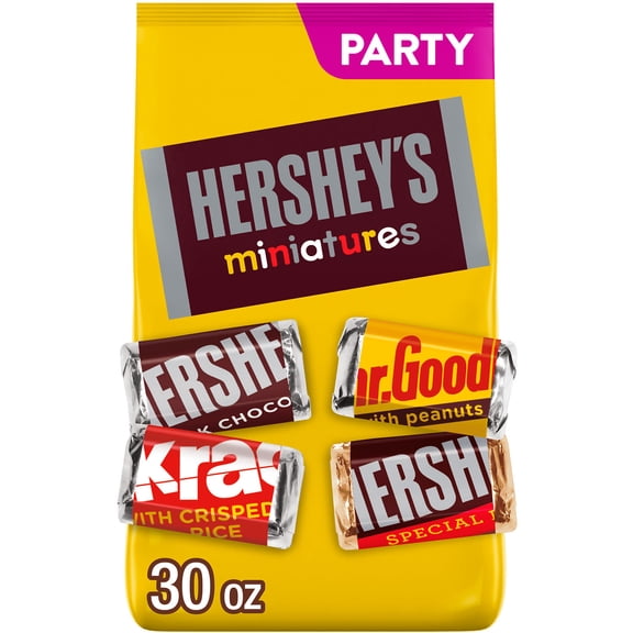 Hershey's Miniatures Assorted Chocolate Candy Party Pack, 30 oz