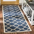 thumbnail image 3 of SAFAVIEH Courtyard Ariel Geometric Circle Indoor/Outdoor Area Rug, 8' x 11', Navy/Beige, 3 of 10