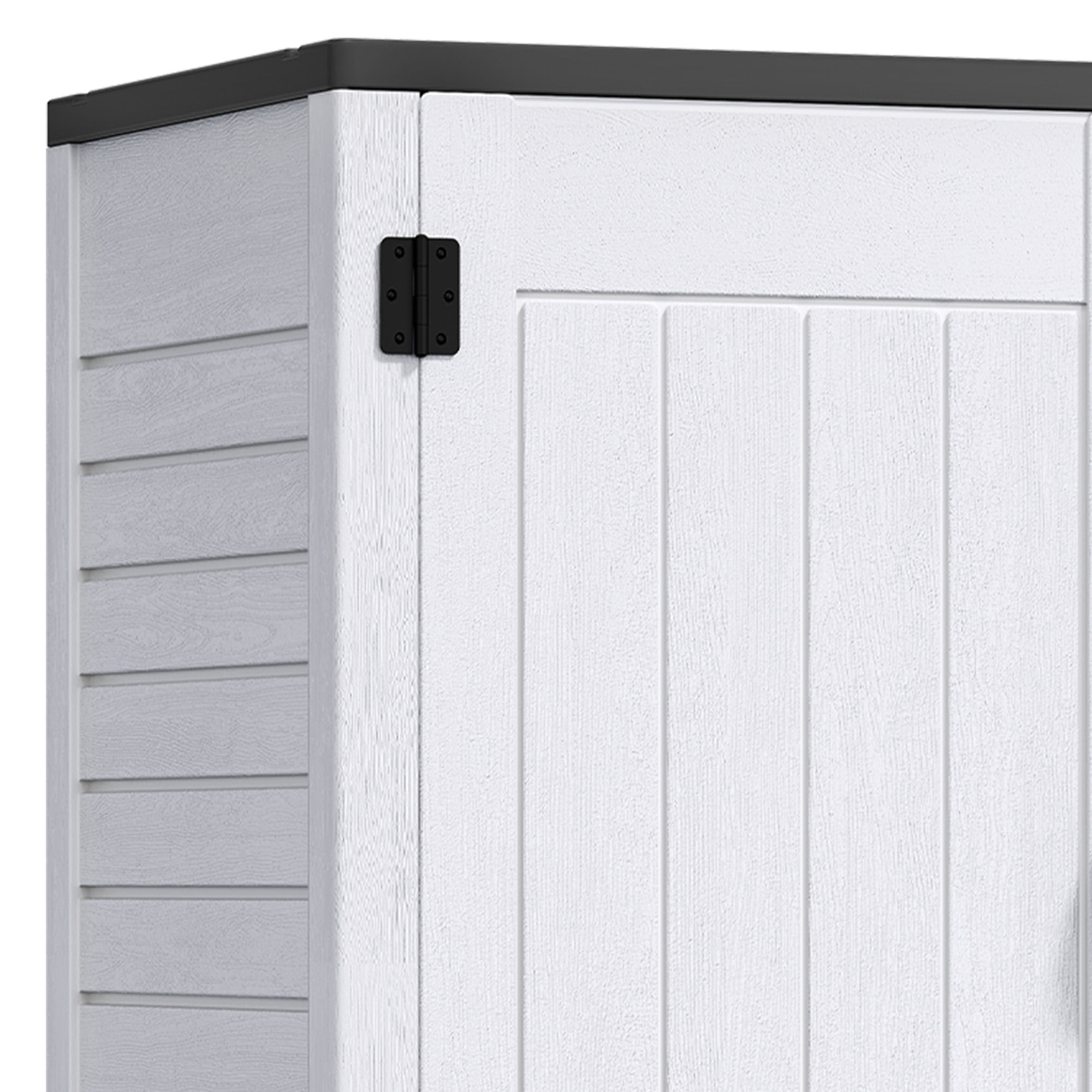 Uforic Outdoor Storage Shed, 59 Cu Ft Tool Shed Ideal for Garden, Garage & Patio, Lockable Door, Off-White