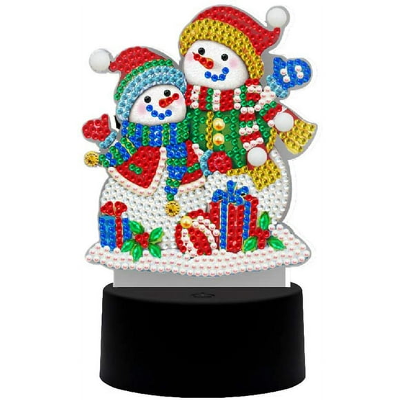 DIY 5D Diamond Painting Lamp with Colorful LED Lights Night Light Children Table Lamp Battery Operated Mood Lamp Decorative Lamp for Bedroom Room