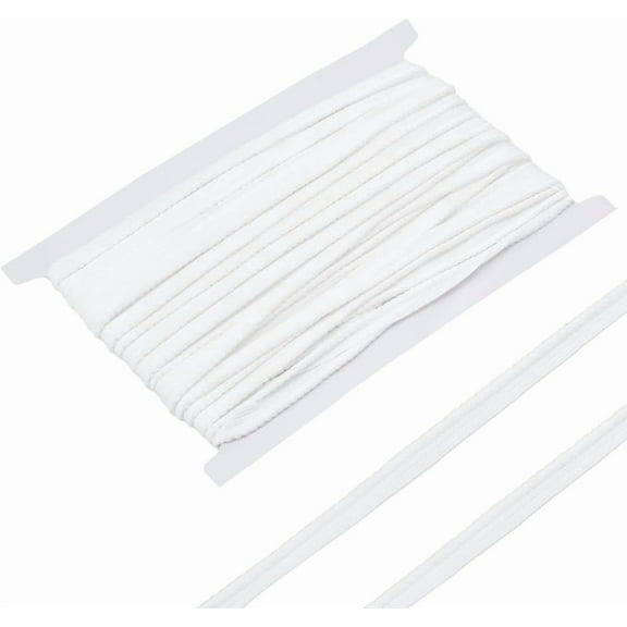 15 Yards White Twist Lip Cord Trim 3/8 Inch Twist Rope Cord with Lip Polyester Edge Piping Trim Cord Rope Embellishment for Sewing Clothing Pillows Lamps Draperies diy