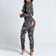 thumbnail image 4 of Pijama con estampado de nota Musical para mujer, mono Bodycon con abotonado, ropa de dormir abotonada con solapa en el trasero, combinación para mujer, 4 of 4