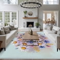thumbnail image 4 of Area Rug 60×96in, Floral Daisy Colorful Flower Floor Carpet Living Room Rug, Simple Spring Watercolor Plant Non-Slip Welcome Mat Indoor Rugs for Bedroom Dining Room, 4 of 9