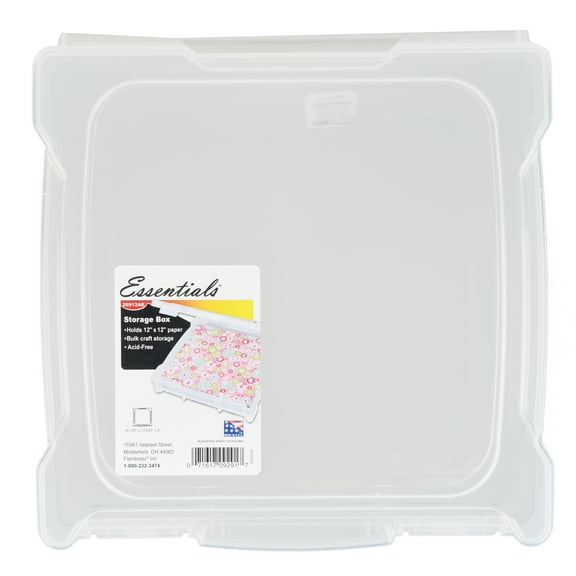 Flambeau Essentials, 26912AE, Scrapbook Box, Craft and Hobby Storage Box, Clear, 12 inches, Plastic
