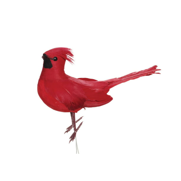 Bird Cardinal with Wire Red 6 inches - Walmart.com - Walmart.com