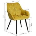 thumbnail image 2 of Velvet Arm Chair/ Dinning Chair (Set of 2) - Yellow, 2 of 10