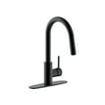 thumbnail image 2 of Westbrass KD08B-62 Dual Spray Push Button Mode Kitchen Faucet with Pull Down Sprayer Head, Matte Black, 2 of 9