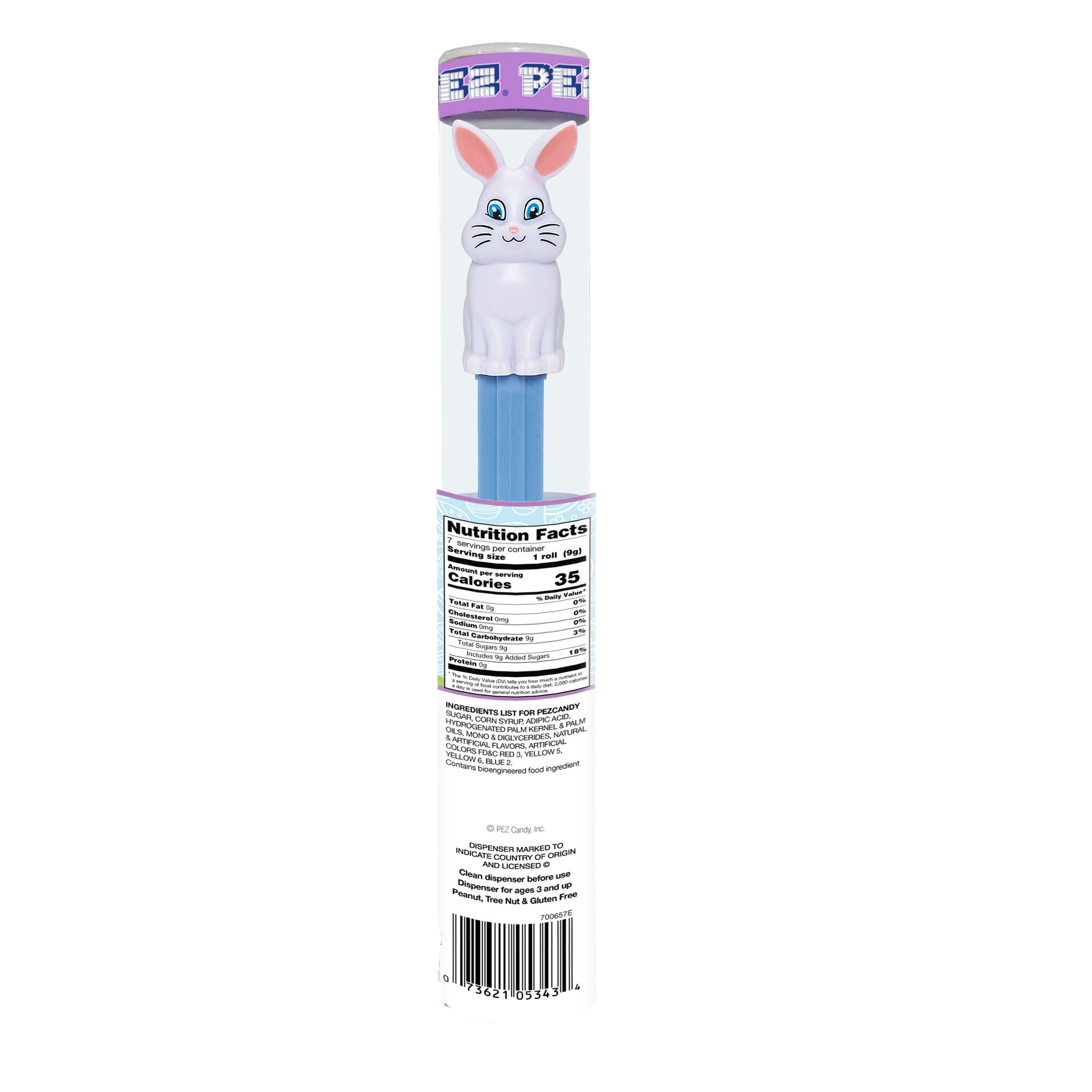 PEZ Easter Tube Dispenser Plus 7 Candy Refills, 1 Count, 2.03 oz