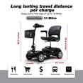 thumbnail image 3 of Segmart 4 Wheel Mobility Scooter for Seniors and Adults, Foldable Heavy Duty Electric Scooter with LED Lights, Removable Basket, 360° Swivel Seat, Portable Mobility Scooter – Black, 3 of 10