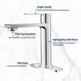 thumbnail image 2 of Casta Diva Chrome Single Handle Bathroom Sink Faucet for 1 Hole Sink, Brass Vanity Faucet incl. Deckplate, 2 of 11