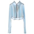 thumbnail image 1 of Ropa de protección solar de seda de para mujer, con capucha, Azul Zulema Ropa de protección solar, 1 of 8