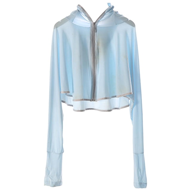 Ropa de protección solar de seda de para mujer, con capucha, Azul Zulema Ropa de protección solar