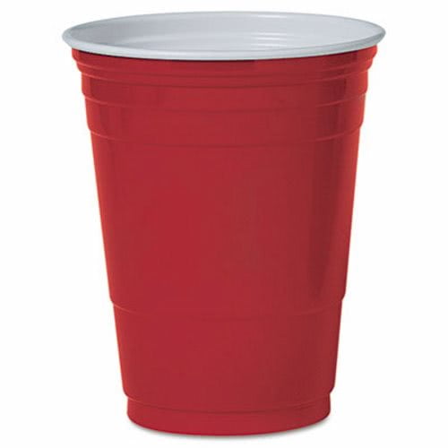 New Solo Plastic Party Cold Cups, 16-oz., Red, 50 Cups , Each