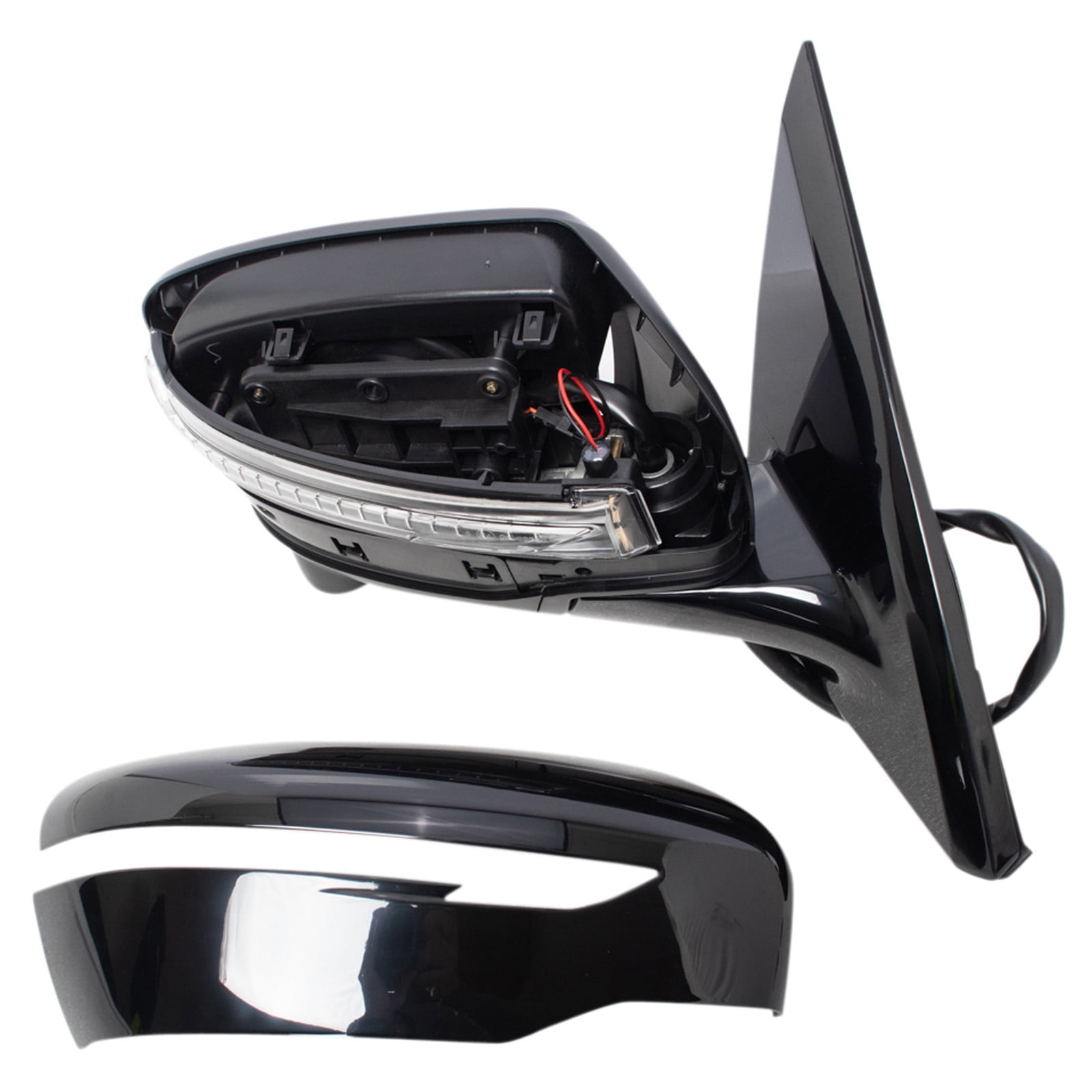 TRQ Passenger Side Mirror Power Heated Memory Paint to Match with Housing Turn Signal Fits 2018-2020 Nissan Pathfinder NI1321320