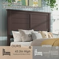 thumbnail image 4 of VanAcc Farmhouse Full Size Bed Frame with Headboard and 4 Storage Drawers, Solid Wood Barn Door with Wood Slats, Heavy Duty, Noise-Free, Dark Coffee, 4 of 9