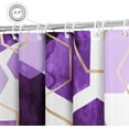 thumbnail image 6 of Modern Extra Long Shower Curtain for Bathroom, Purple Geometric Art Decor Waterproof Bath Curtain, Fabric Shower Curtain Sets for Home Decor, 72" W x 84" L Inch, 6 of 6