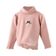 thumbnail image 2 of Cowsor Toddler Baby Ribbed Knit Cotton Solid Turtleneck Tops Ruffles Long Sleeve Mock Neck Shirts Soft Slim Fit Teen Girls Sweater, 2 of 5