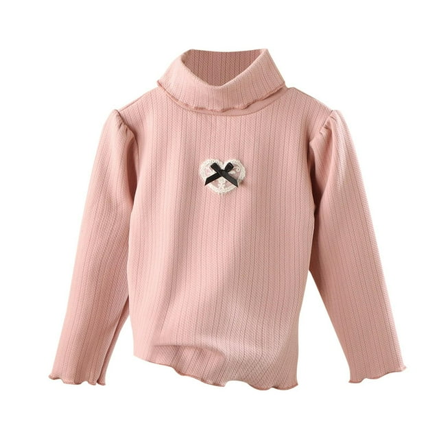 Ensemble Rose Garçon Fille Enfants Fille Garçon Manches Longues Coupe Ample Chandail en Molleton pour Enfant Col Roulé Décontracté Chaud Basique Hiver Automne Tenues 2025 Vêtements Concert Country 3 Ans