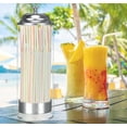 Straw Dispenser with Stainless Steel Lid, Clear Acrylic Straw Holder