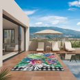 thumbnail image 3 of Tropical Plant Outdoor Rug for Patio/Deck/Porch, Non-Slip Large Area Rug 4 x 6 Ft, Summer Watercolor Botanical Palm Leaf Plaid Indoor Outdoor Rugs Washable Area Rugs, Camping Rug Carpet Runner, 3 of 8