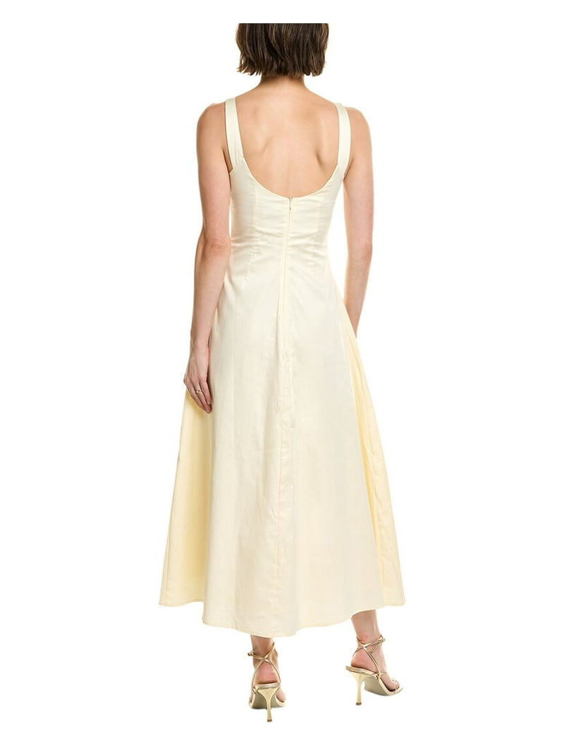 WeWoreWhat womens Ruched Cup Button Midi Dress, 14, White - Walmart.com