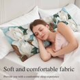 thumbnail image 5 of Magnolia Blossom Body Pillow Cover 20 x 60 Inch Decorative Pillow Cover Spring White Floral Flowers Farmhouse Green Lumbar Pillowcase Seasonal Rectangle Cushion Case for Couch Sofa Bed Living Room, 5 of 9