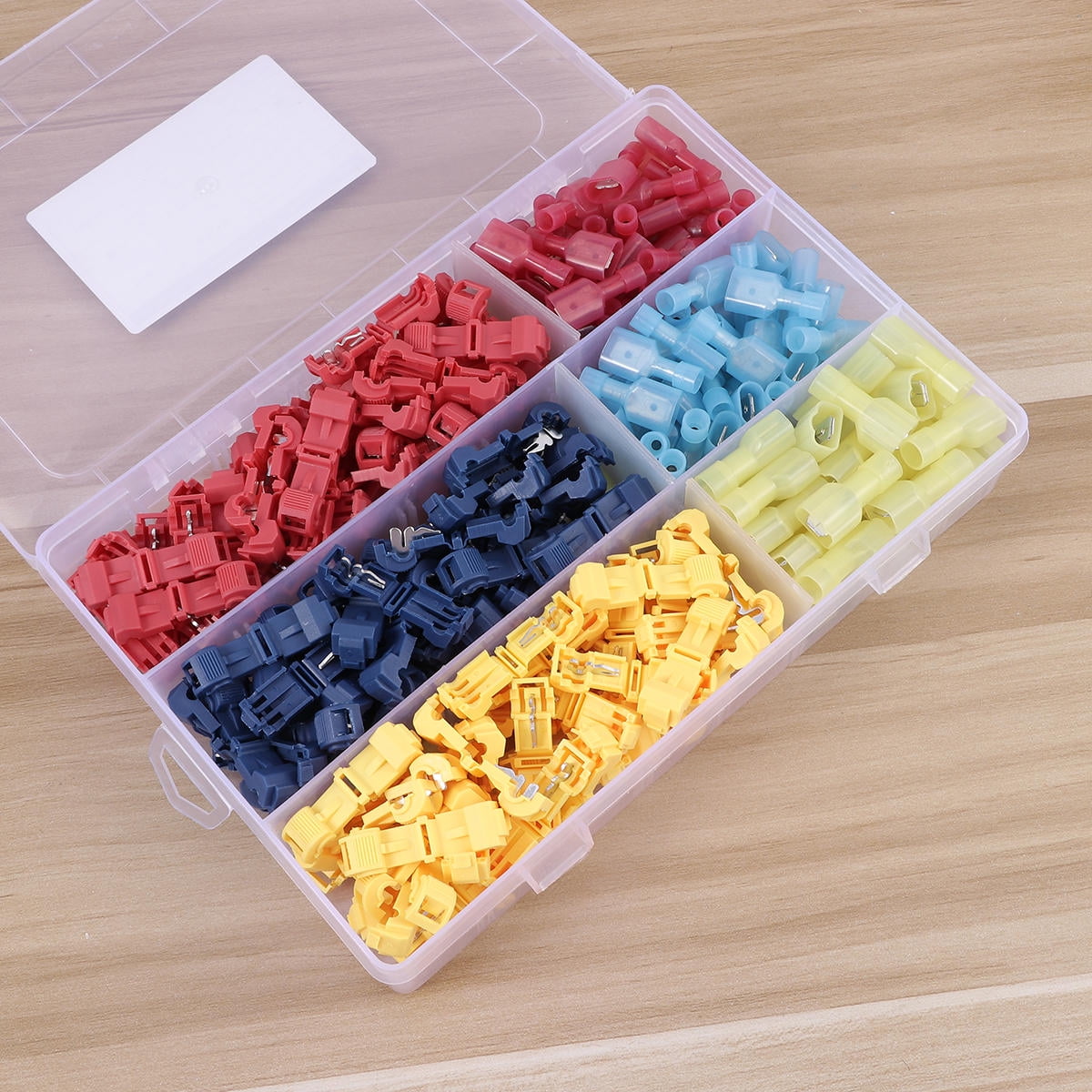 OUNONA 720 pcs T Shape Copper Insulation Terminals Heat Shrink Wire Crimp Connector Cold Pressed Insulated Cord Wire End Terminals