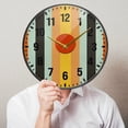 thumbnail image 6 of Yayeee Wall Clock Battery Operated 9.5" Silent Quartz Non-Ticking for Living Room Decor, Stripes and Circle, 6 of 8