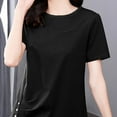 thumbnail image 5 of Short Sleeve Shirts For Women Sevevn Women's Fashionable Retro Embroidered Round Neck Five Quarter Sleeved Short Sleeved Blouse Spring Tops For Women, 5 of 5