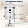 thumbnail image 3 of Ensemble de Réchaud à Soupe de 7 Qt, Réchaud Rond en Acier Inoxydable avec Marmite, Couvercles à Encoche et Porte-Carburant, Réchaud Alimentaire Commercial pour Buffets, Événements et Service de Fête, 3 of 7