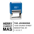 thumbnail image 1 of Custom Return Address Holiday Stamp Personalized Merry Christmas Self Inking Stamper Gift Idea, 1 of 1